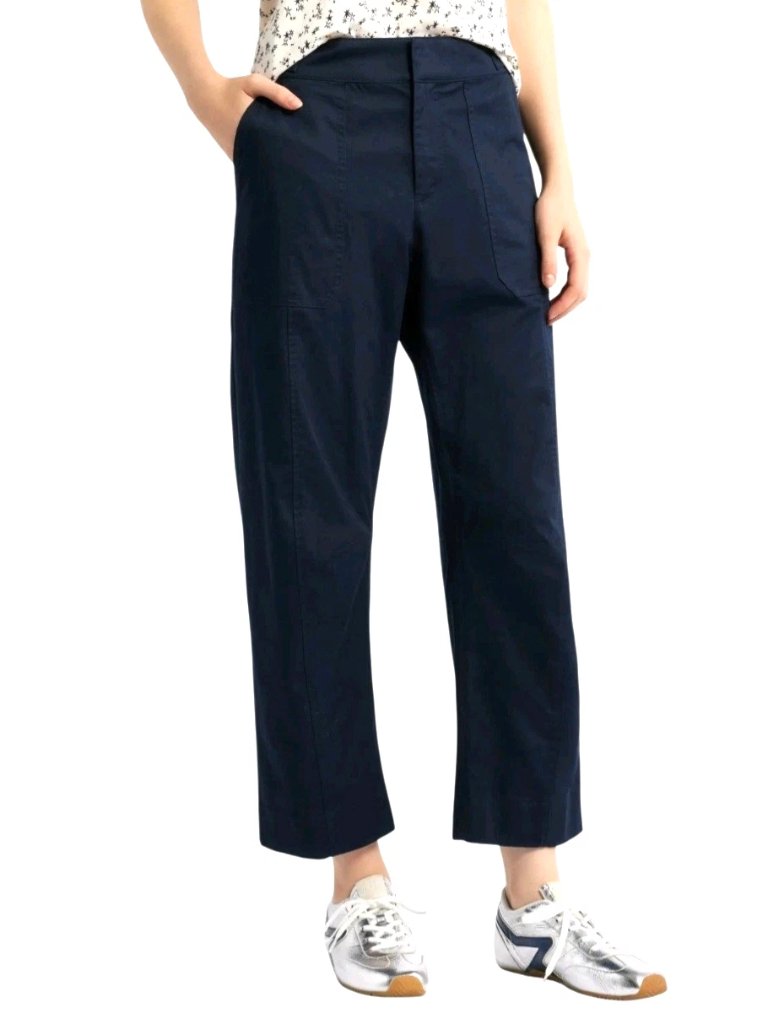 Rag & Bone Women Pants Size 14 Navy Blue Anita Pants Snap Tab Side Waistband New